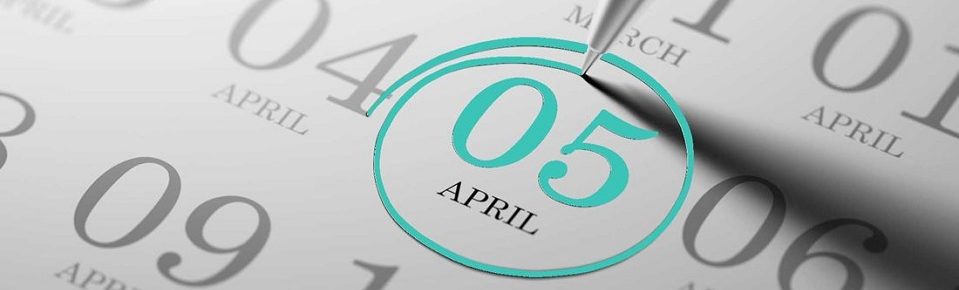Calendar showing April 5th