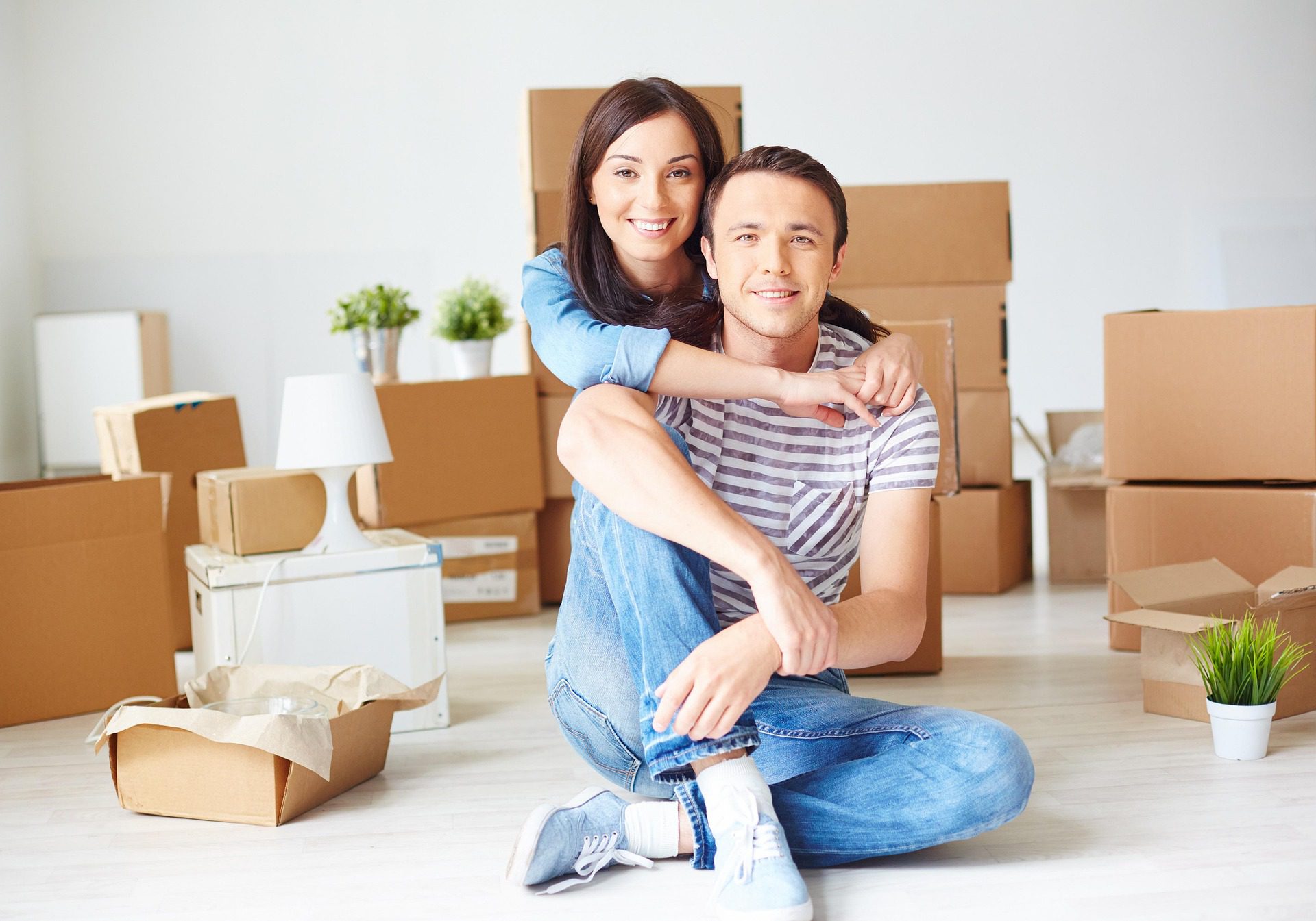 A couple in their new home